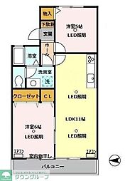 セジュールソフィア3 2LDKの間取図画像