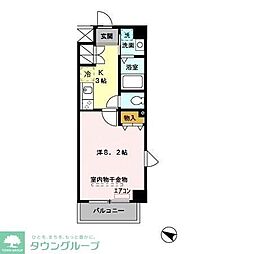 ウィスタリア 1Kの間取図画像