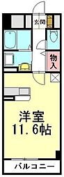 カスタナール 1Kの間取図画像