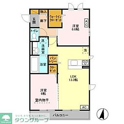 カーサフォレスタ 2LDKの間取図画像
