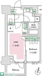 オープンレジデンシア大宮フロント 1LDKの間取図画像