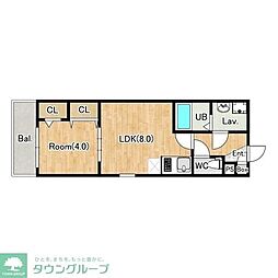 ジーメゾン春日部サウス 1LDKの間取図画像