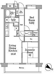 ミレニアム北浦和A棟 2LDKの間取図画像