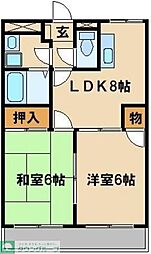 里ヴェラドール 2DKの間取図画像