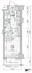 京王線 布田駅 徒歩1分の賃貸マンション 3階1Kの間取り