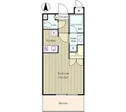 JR中央線 武蔵境駅 徒歩8分の賃貸マンション 1階ワンルームの間取り