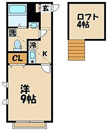 京王線 調布駅 徒歩5分の賃貸アパート 1階1Kの間取り