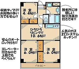 カーサエッチェルサ世田谷 3LDKの間取図画像
