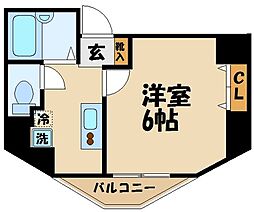 プレールアパートメント芦花公園 1Kの間取図画像