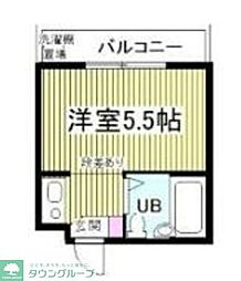 クアルト上井草 ワンルームの間取図画像