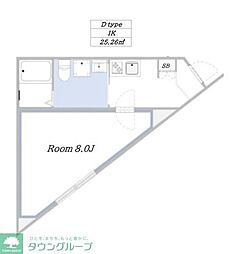 プロス千歳烏山ラシクラス 1Kの間取図画像