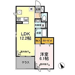 クッカ 1LDKの間取図画像