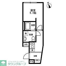 SOLASIA residence 千歳船橋II 1Kの間取図画像