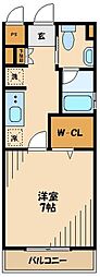 RESIDIA調布 1Kの間取図画像