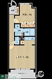 HF若林公園レジデンス 1LDKの間取図画像