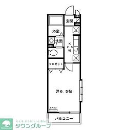 グレイス世田谷 1Kの間取図画像