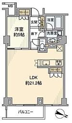 シティハウス仙川 1LDKの間取図画像