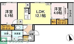 D'Bless 狛江 2LDKの間取図画像