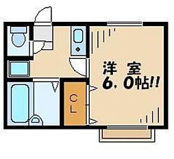 季舎 1Kの間取図画像