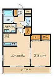 ファミール河内 1LDKの間取図画像