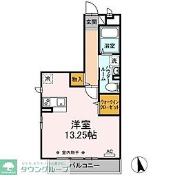 ロカ・パインハイツ ワンルームの間取図画像