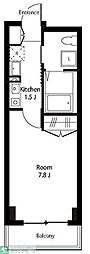 アンビックスつつじヶ丘A棟 1Kの間取図画像