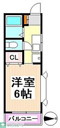 ベルメゾン 1Kの間取図画像
