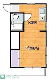 メゾントコナミ ワンルームの間取図画像