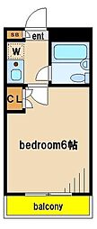 プライムガーデン桜上水 1Kの間取図画像