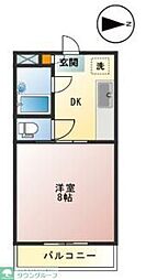 フラット白馬 1DKの間取図画像