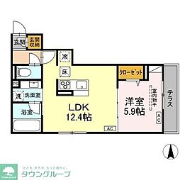 D-PRECIOUS深大寺東町 1LDKの間取図画像