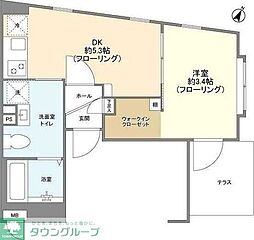 トゥールロワイヤルエルモア上北沢 1DKの間取図画像