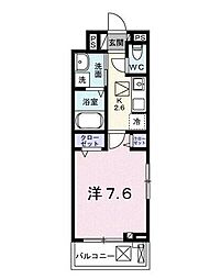 リヴィエールヴィラ神代 1Kの間取図画像