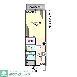 ユートピアセラ 1Kの間取図画像