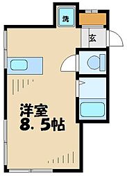 rocaso ワンルームの間取図画像