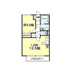コモレビ大蔵E 1LDKの間取図画像