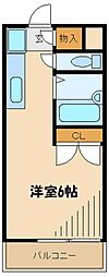 ソアーヴェ ワンルームの間取図画像