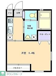 スカイハイツ国領 1Kの間取図画像