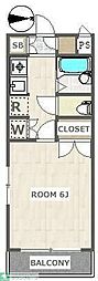 グレイセフル経堂 1Kの間取図画像