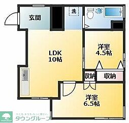 上北沢グリーンコーポ 2LDKの間取図画像