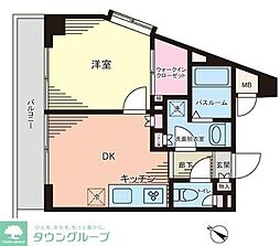 トーシンフェニックス上北沢ツインコート 1DKの間取図画像