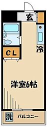 ハイム中原パート2 ワンルームの間取図画像