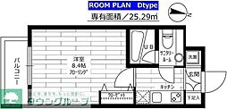 ステージグランデ西調布アジールコート 1Kの間取図画像
