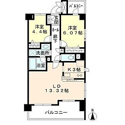 プレミアコンフォート高井戸 2LDKの間取図画像