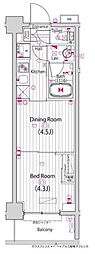 ガーラ・グランディ調布 1DKの間取図画像