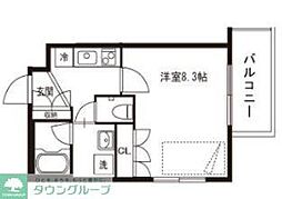 ガーデン千歳船橋 1Kの間取図画像