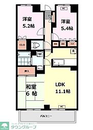 ヴィルドミール成城 2LDKの間取図画像