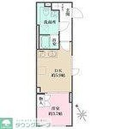 Fika大井町 4階1DKの間取り