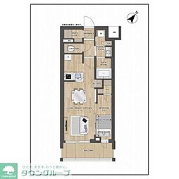 プレディアコート大森山王 1LDKの間取図画像