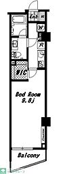 グレイスコート目黒 1Kの間取図画像